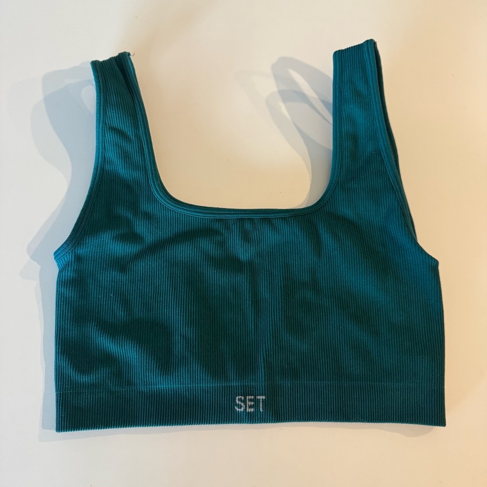 SET Active Box Cut Sports Bra Sculptflex - Green Medium